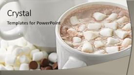  Presentation with hot chocolate - Presentation with hot chocolate background and a light gray colored foreground