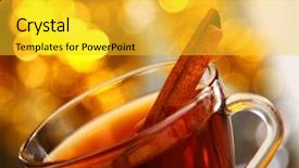  Presentation with cinnamon - PPT layouts consisting of hot christmas drink with cinnamon background and a yellow colored foreground