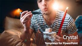  Presentation with coal - Amazing theme having hot coal with tongs hookah backdrop and a tawny brown colored foreground