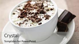 Presentation with hot chocolate - Theme enhanced with hot cocoa with shaved chocolate background and a light gray colored foreground