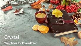  Presentation with book covers - Theme enhanced with hot coffee and book background and a gray colored foreground