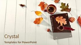  Presentation with book covers - Presentation theme having hot coffee and book background and a lemonade colored foreground