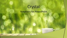  Presentation with hot spring - Theme enhanced with hot coffee on the table background and a yellow colored foreground