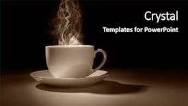  Presentation with tea coffee - Amazing slide deck having hot coffee or tea backdrop and a black colored foreground