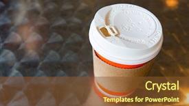  Presentation with hot and cold coffee cup - Presentation theme having hot coffee with cup holder background and a tawny brown colored foreground