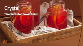  Presentation with hot tea - Slides featuring hot cranberry tea with orange background and a  colored foreground