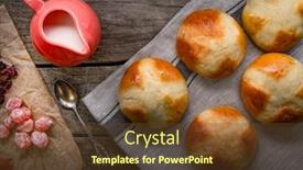  Presentation with cross - Cool new PPT theme with hot-cross-buns-on-wooden backdrop and a tawny brown colored foreground