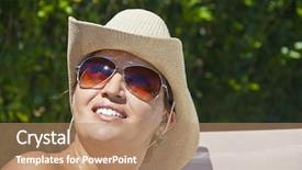  Presentation with summer time - Amazing PPT theme having hot day in the summer backdrop and a  colored foreground