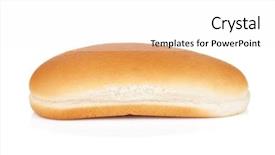  Presentation with dog - Colorful presentation theme enhanced with hot dog bun isolated backdrop and a white colored foreground