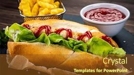  Presentation with ketchup - Slides with hot-dog-french-fries background and a tawny brown colored foreground