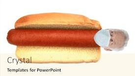  Presentation with dog food - PPT layouts consisting of hot-dog-funny-hot-dog and a blonde colored foreground