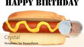  Presentation with dog food - Presentation design with hot-dog-funny-hot-dog background and a blonde colored foreground