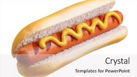  Presentation with hot pink white - Audience pleasing presentation theme consisting of hot dog grill with mustard backdrop and a sky blue colored foreground