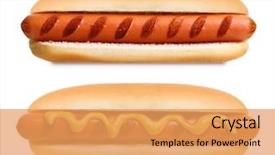  Presentation with grill - Presentation having hot dog grill with mustard background and a yellow colored foreground
