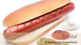  Presentation with sauces - Amazing slides having hot-dog-grilled-sausage backdrop and a lemonade colored foreground