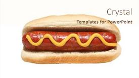  Presentation with dog - Colorful presentation design enhanced with hot-dog-hot-dog backdrop and a cream colored foreground