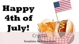  Presentation with food potato chips - Colorful presentation theme enhanced with hot-dog-hot-dog backdrop and a lemonade colored foreground