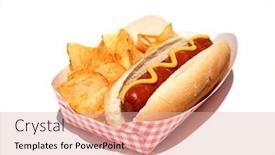  Presentation with potato chips - Slide set enhanced with hot-dog-hot-dog background and a lemonade colored foreground