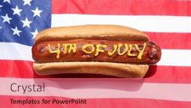  Presentation with mustard yellow - Slide set featuring hot-dog-hotdog-mustard background and a coral colored foreground