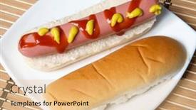  Presentation with white plate - Cool new slide set with hot-dog-in-a-white backdrop and a coral colored foreground