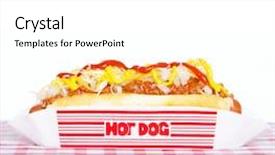  Presentation with onion - Presentation theme consisting of hot dog with chili raw onion and sauces on a tablecloth background and a white colored foreground