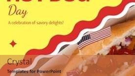  Presentation with america flag - Presentation design enhanced with hot-dog-with-flag background and a coral colored foreground