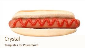  Presentation with ketchup - Theme with hot dog with ketchup isolated background and a cream colored foreground