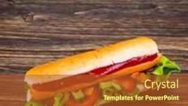  Presentation with ketchup - Slide deck having hot-dog-with-ketchup background and a red colored foreground