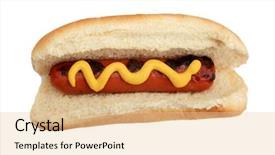  Presentation with mustard yellow - Presentation featuring hot dog with yellow mustard background and a lemonade colored foreground