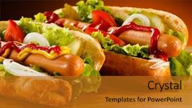  Presentation with hot air balloons racing - Cool new theme with hot dog backdrop and a gold colored foreground