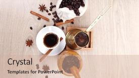  Presentation with old arabic - Audience pleasing slide set consisting of hot drink black arabic coffee backdrop and a  colored foreground