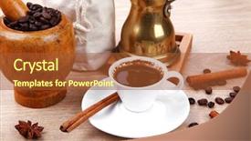  Presentation with black stars - Presentation theme enhanced with hot drink black turkish coffee background and a red colored foreground