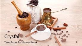  Presentation with black stars - Colorful theme enhanced with hot drink black turkish coffee backdrop and a lemonade colored foreground