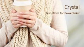  Presentation with paper - Presentation design with hot drink in paper cup background and a lemonade colored foreground