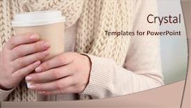  Presentation with paper - Colorful presentation enhanced with hot drink in paper cup backdrop and a lemonade colored foreground