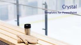  Presentation with winter ice - Amazing PPT layouts having hot drink winter and leisure backdrop and a sky blue colored foreground