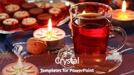  Presentation with delicious christmas cookies - Colorful presentation theme enhanced with hot drink with christmas cookies backdrop and a tawny brown colored foreground