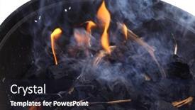  Presentation with charcoal - Cool new PPT layouts with hot fire black wood charcoal in big round bbq backdrop and a wine colored foreground