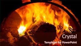  Presentation with fire - Slides having hot fire of burning logs background and a wine colored foreground