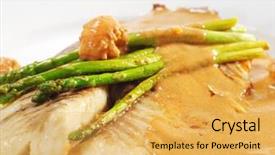  Presentation with fish - Colorful PPT theme enhanced with hot fish dishes - rockfish fillet backdrop and a  colored foreground