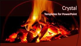  Presentation with flame - Theme with hot flame of fire background and a wine colored foreground