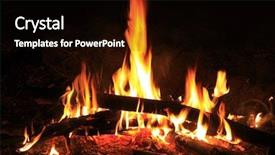  Presentation with flame - Presentation theme featuring hot flame of fire background and a black colored foreground