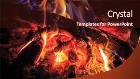  Presentation with flame - PPT layouts having hot flame on embers - abstract background and a wine colored foreground