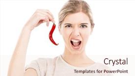  Presentation with red chilli - Presentation theme featuring hot food - beautiful girl making a silly background and a lemonade colored foreground