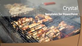  Presentation with food grill - Audience pleasing slides consisting of hot food - crunchy slices of chicken meat backdrop and a  colored foreground