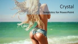  Presentation with sea - Audience pleasing PPT theme consisting of hot girls - beautiful slender blonde backdrop and a light blue colored foreground