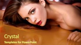  Presentation with makeup - PPT theme having hot girls - close-up portrait of beautiful girl background and a tawny brown colored foreground