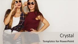  Presentation with lifestyle - Beautiful presentation design featuring hot girls - lifestyle and people concept two backdrop and a lemonade colored foreground