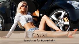  Presentation with sexy - Cool new PPT theme with hot girls - sexy babe sitting in front backdrop and a coral colored foreground