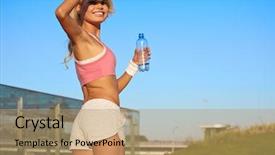  Presentation with sexy girl in stars - Theme with hot girls - sexy fitness girl outdoor background and a coral colored foreground